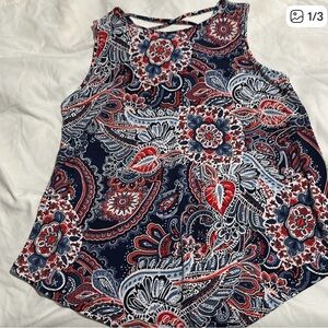 SALE 3/$20 Sleeveless Top - Red and Blue